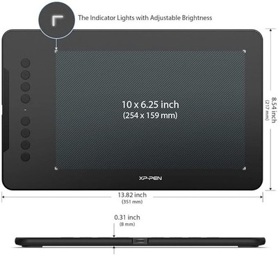 XP-PEN Deco 01 V3 Graphics Tablet 10x6.25 Inch Drawing Pen Tablet 8192 Levels Pr