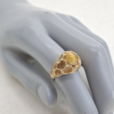 14K HGE Lind Yellow Gold Filled Ring UK Size S 6.28 g Semi Precious Stone Used