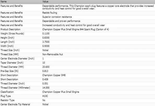 Juego de 6 bujías de cobre Champion nuevas para Ford Mainline L6-3,6 L 1954 Foto 3 de 4