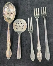 Rogers A1 Oneida Community Plate Forks Spoons Silverplate 1880 5pc Set Flatware