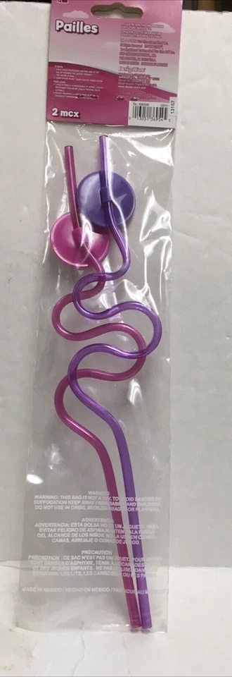 PACK DE 5/CUENTA 2 PAJITAS DISNEY MINNIE MOUSE NUEVAS EN PAQUETE Foto 2 de 2