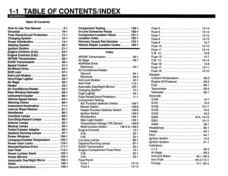 1995 Ford Bronco Electrical and Vacuum Troubleshooting Manual - Image 2 of 4