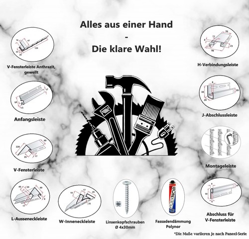 Fassadenpaneele Nussbaum A-1,50m Kunststoffpaneele Wandpaneele Wandverkleidung - Bild 3 von 34