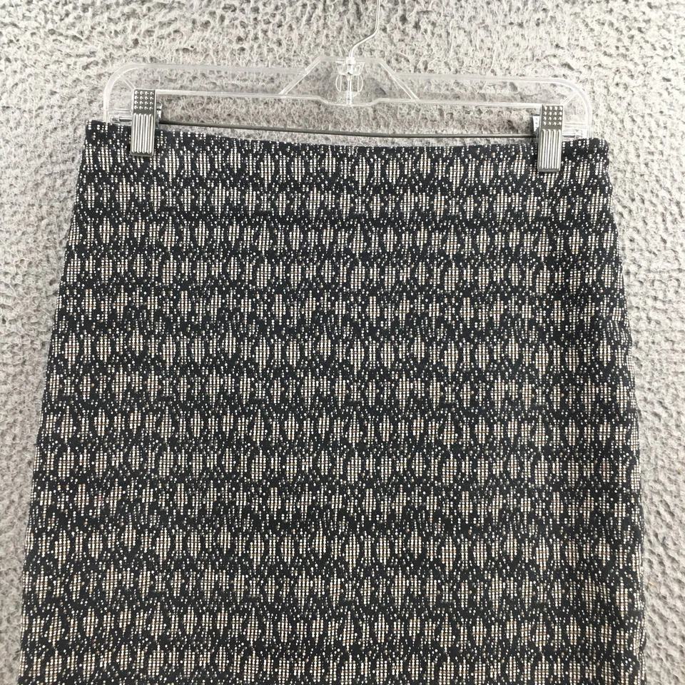 Saia lápis feminina Kenar comprimento do joelho 6 tweed preto casual zíper traseiro casual - Imagem 2 de 4