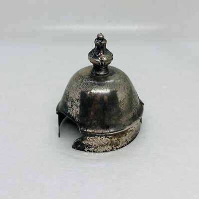 Vintage Corning Pircher Glass Silver Plated Lid Round Art Decor Patina C3