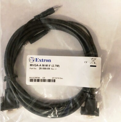 Extron 26-566-09 Male-Male VGA with Audio Cable - Molded Connectors. 9-feet
