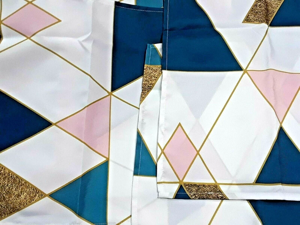 Table Cloth Napkins. 100% polyester. 17" x 17" Gold triangle pattern. Set of 8 - Image 2 of 3
