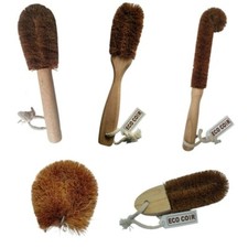 Set of 5 Kitchen Cleaning Brushes Natural Coconut Coir Fiber Scrubbing Brush NEW