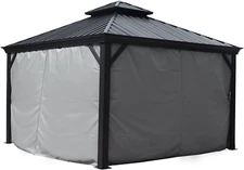 Gazebo Privacy Curtain 12x14ft Gray Waterproof for Alexander Caesar Rosana