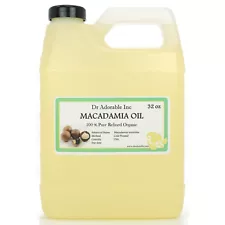 Premium Pure Organic Cold Pressed Best Fresh Macadamia Nut Oil 2 oz up to 7 LB