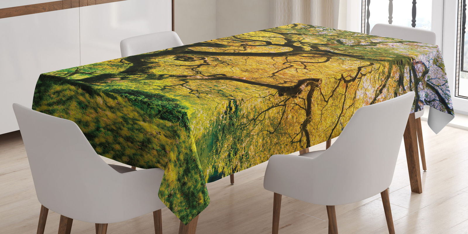 japanisch Tischdecke Großer Ahorn mit Fluss