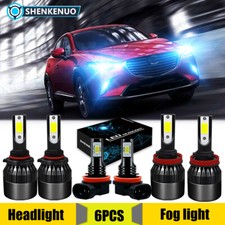6x 8000k Led Bulbs For 2014-2018 Mazda 3 Headlight High Low Beam Fog Lamp Light