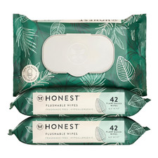 The Honest Company Flushable Wipes for Sensitive Skin  Fragrance Free, 126 Coun