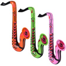 Colorful 22" Saxophone Inflates 3 Colors  1 Pink  21Green  1 Orange 3 Pack 