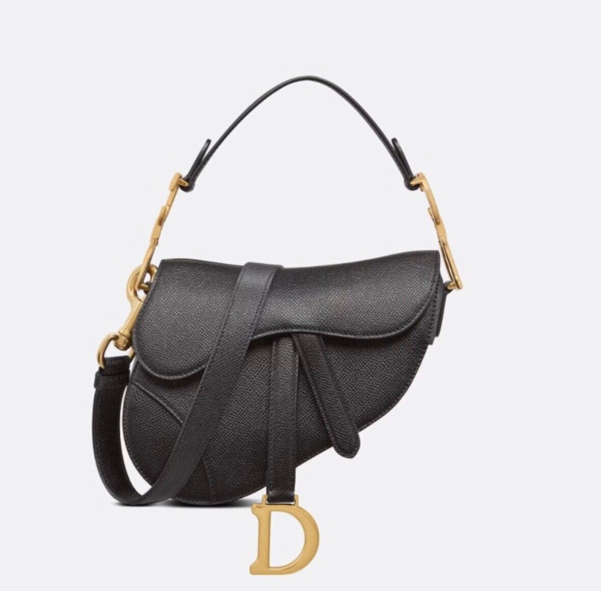 MINI SADDLE BAG WITH STRAP Black Grained Calfskin Dior | eBay MINI SADDLE BAG WITH STRAP Black Grained Calfskin Dior | eBay
