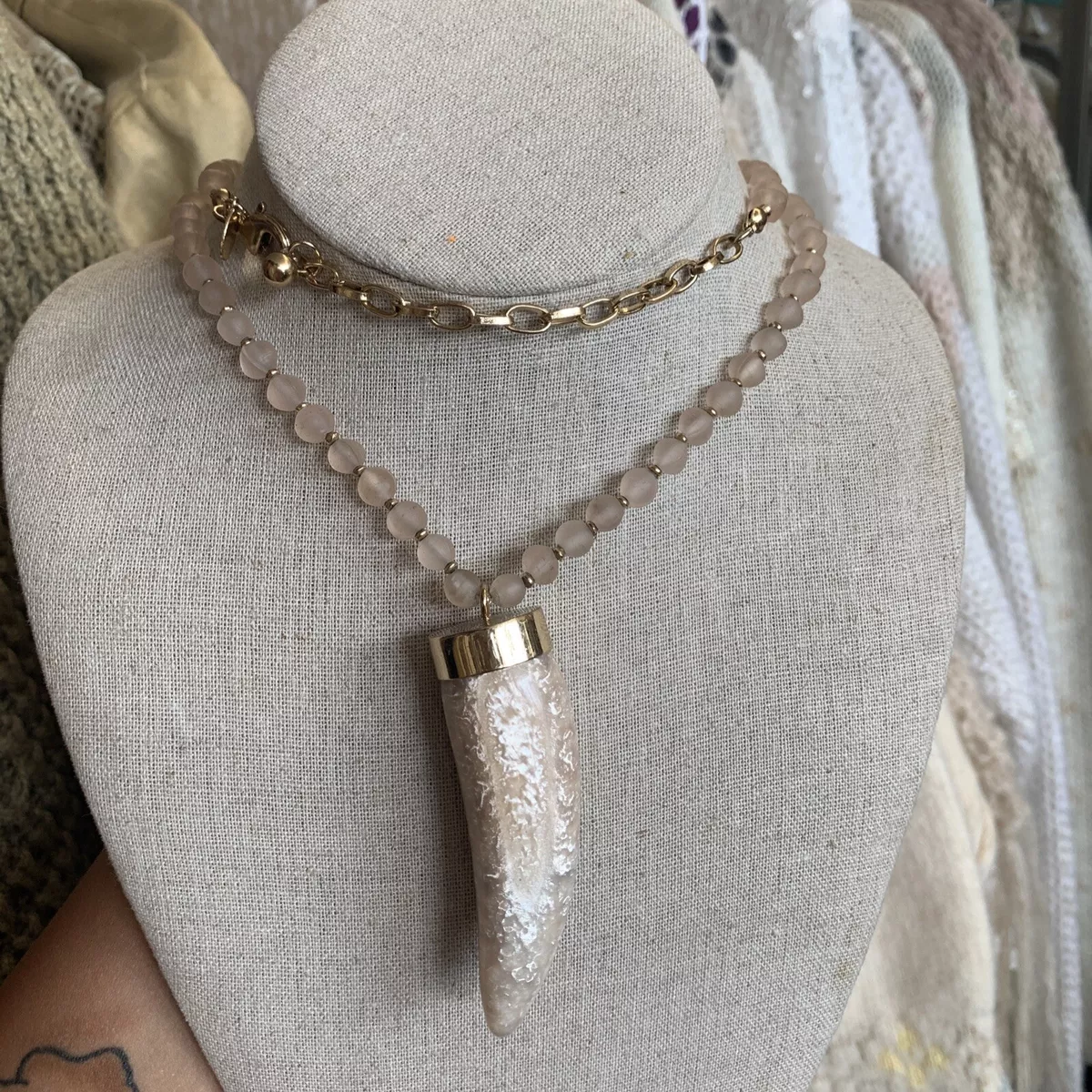 Boho hotsell horn necklace