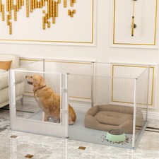 80cm Tall Strong Pet Whelping Box Dog Playpen Fence Indoor Kennel Crate with Mat