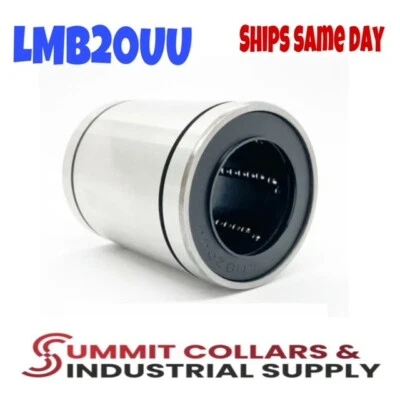 SUMMIT COLLARS LMB20UU Linear Bearing Ball Bushing Closed Bore 1-1/4 In Sealed SW20UU