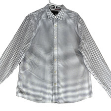 Banana Republic Non-Iron Untucked Fit Men's XL Check Long Sleeve Casual Shirt