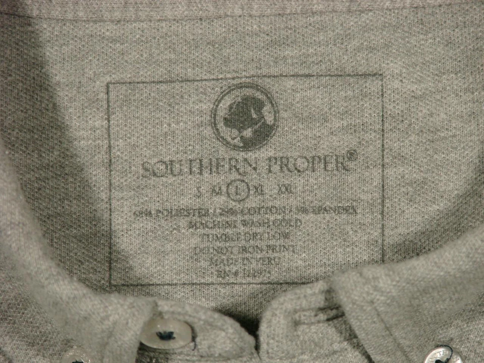 Southern Proper s/s Party Animal Polo Shirt L heather gray USA Dog - Image 4 of 4