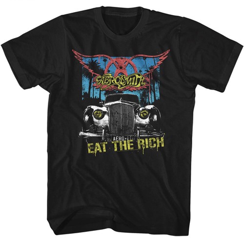 Aerosmith Eat The Rich Men's T Shirt Rock Band Music Merch Rolls Royce AERO*1 - Picture 5 of 5