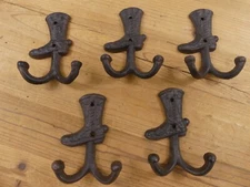 5 Coat Hooks Cowboy Boot Coat Hooks Hat Hall Tree Wall Mounted Barn Tack Western