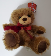 Valentine's Teddy Bear First Main Holding Heart 9" inch Brown Plush Toy V1184