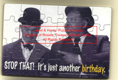 Laurel & Hardy Puzzle Real Photo Postcard Birthday Card Vintage ...