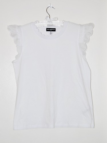 Neu mit Etikett Karl Lagerfeld Damen-Strickoberteil weiß Flatterärmel Gr. M