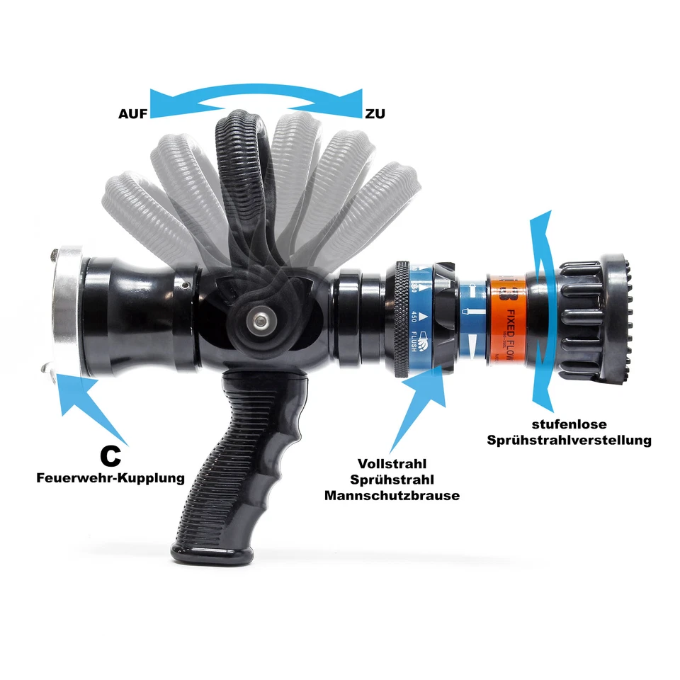 C Hohlstrahlrohr 150/200/350/450 l/min THW Feuerwehr Baustelle - Bild 3 von 4