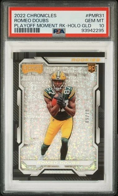Romeo Doubs Panini Chronicles Playoff Momentum Rookies #PMR31 Holo Gold