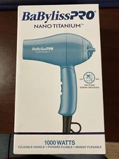 BaBylissPRO, Nano Titanium, BNT053TUC, Blue, Foldable Handle, Hair Dryer
