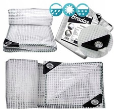 TRANSPARENT CLEAR Tarpaulin Heavy Duty Waterproof  Cover Tarp Ground Sheet Mesh