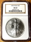 1993 American Silver Eagle MS69 NGC Brown US Mint $1 dollar Classic brown label