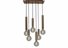 Ceiling Light Ceiling Lamp Pendant Lamp "Elna" with 6 Copper Sockets/Chrome (6113)