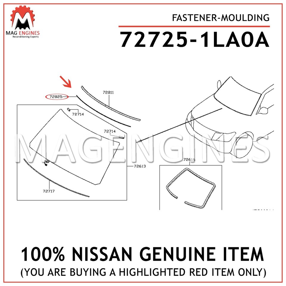 72725-1LA0A GENUINE OEM FASTENER-MOULDING 727251LA0A | eBay