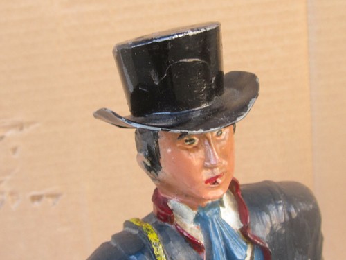 Rare Antique German / Austrian Cold Painted Metal Figure/Pocket watch stand 19c - Picture 7 of 11