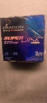 Imation SuperDisk 120MB (3-Pack) LS-120 Diskettes SEALED individually.