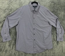 Mizzen Main Shirt Mens XL Blue Pink Gingham Check Classic Fit Performance Dress