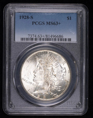 1928 S Peace Silver Dollar PCGS MS-63+