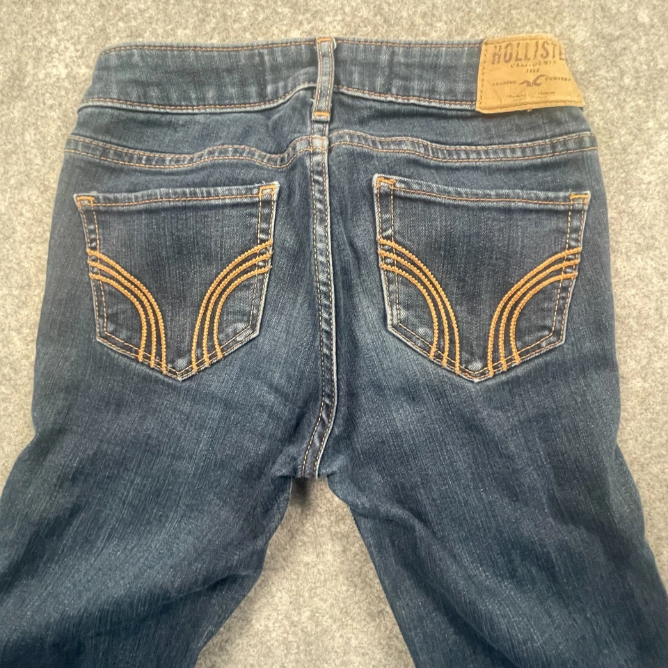 Джинсы Hollister размер W23 L29 Junior девочки узкие заниженной синий джинсовой ткани эластичной - Изображение 4 из 4