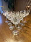 Vintage Waterford Lismore Cut Crystal Wine Hocks Set Of 8