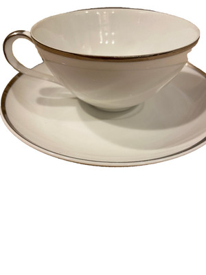 Harmony House 11 tea cups+6 Saucers White China Moderne 3545 Elegant Tableware