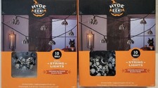 2 Sets 10ct Halloween Hyde Eek Plastic Stacked Skulls Cluster Clear String Light