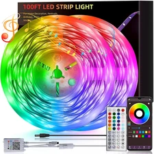 100Ft Led Lights for Bedroom, Led Strip Lights Music Sync Corlor Changing, Led L