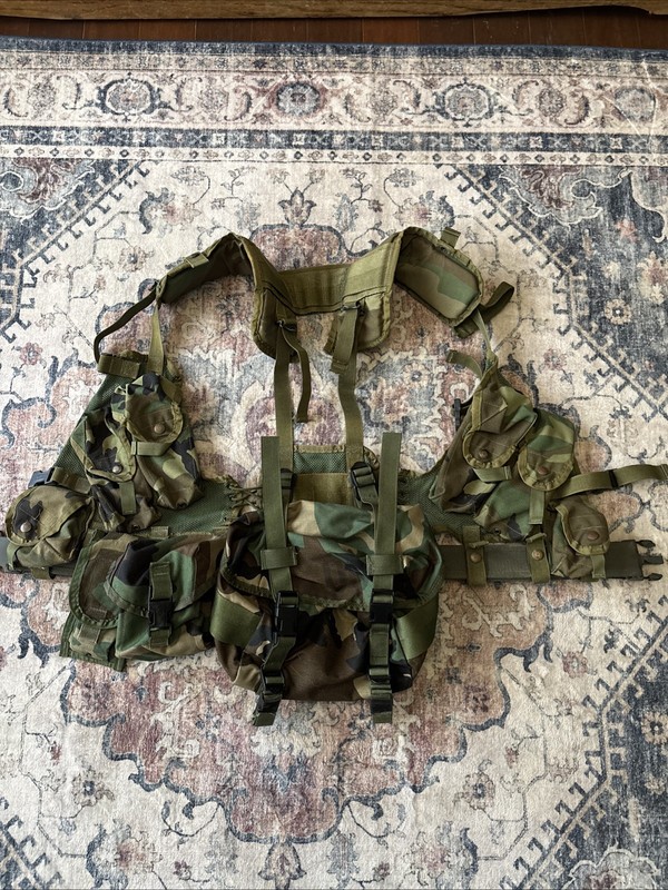 USGI Tactical Load Bearing Vest Woodland Camo Pattern