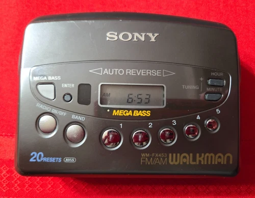 Vintage Sony Walkman WM-FX453 FM/AM Radio Cassette Player for Parts, Radio Works