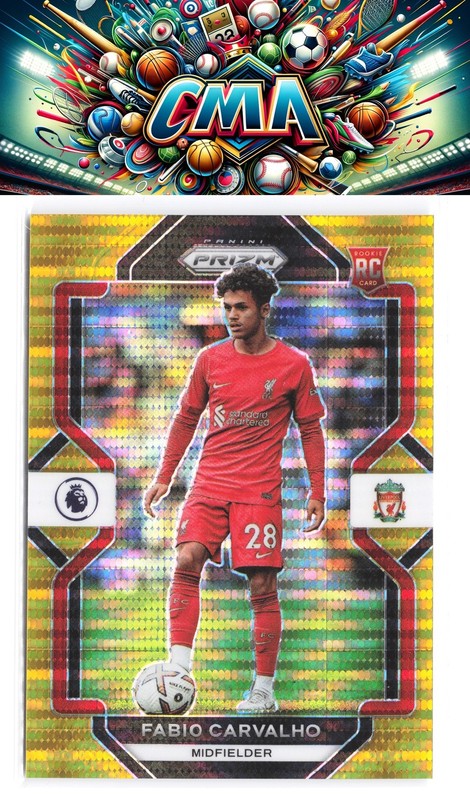 2022-23 Panini Prizm Premier League #198 Fabio Carvalho Prizms Gold Pulsar #/10