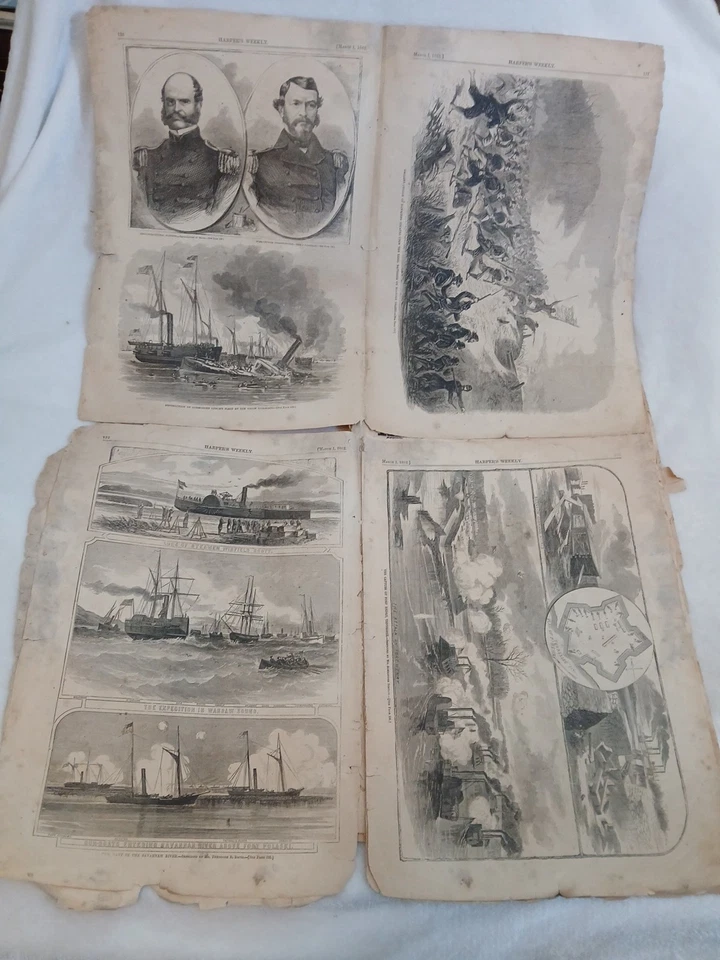 1862 Harpers Weekly Lot, 9 Full Issues  From March 1 - May 3 + May 10 and May 24 - Image 2 of 4