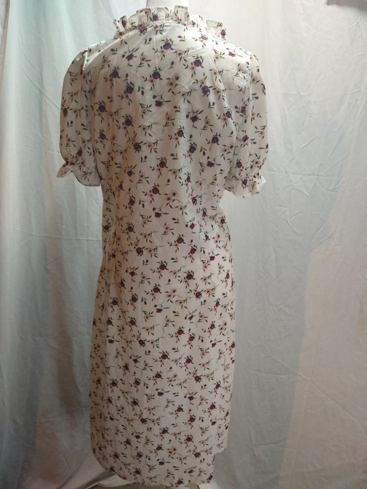 Midi ButtonUp 连衣裙 Milkmaid 婴儿娃娃 花卉 尺寸 8 Cottagecore 波西米亚 Coquette   — 第 4/4 张图片